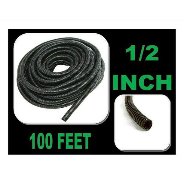 100 Feet FT 1/2" Black Split Loom Wire Flexible Tubing Conduit Hose Car Audio 